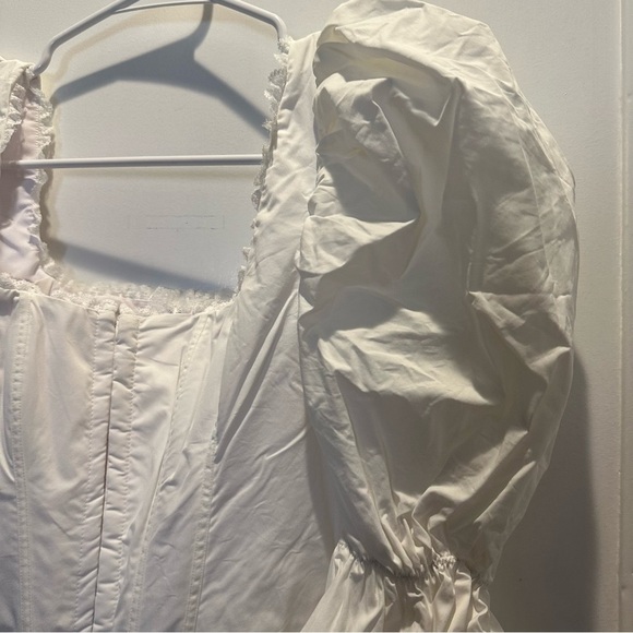 HOUSE OF CB Matilda White Puff Sleeve Corset Mini Dress Size Small - Picture 9 of 9